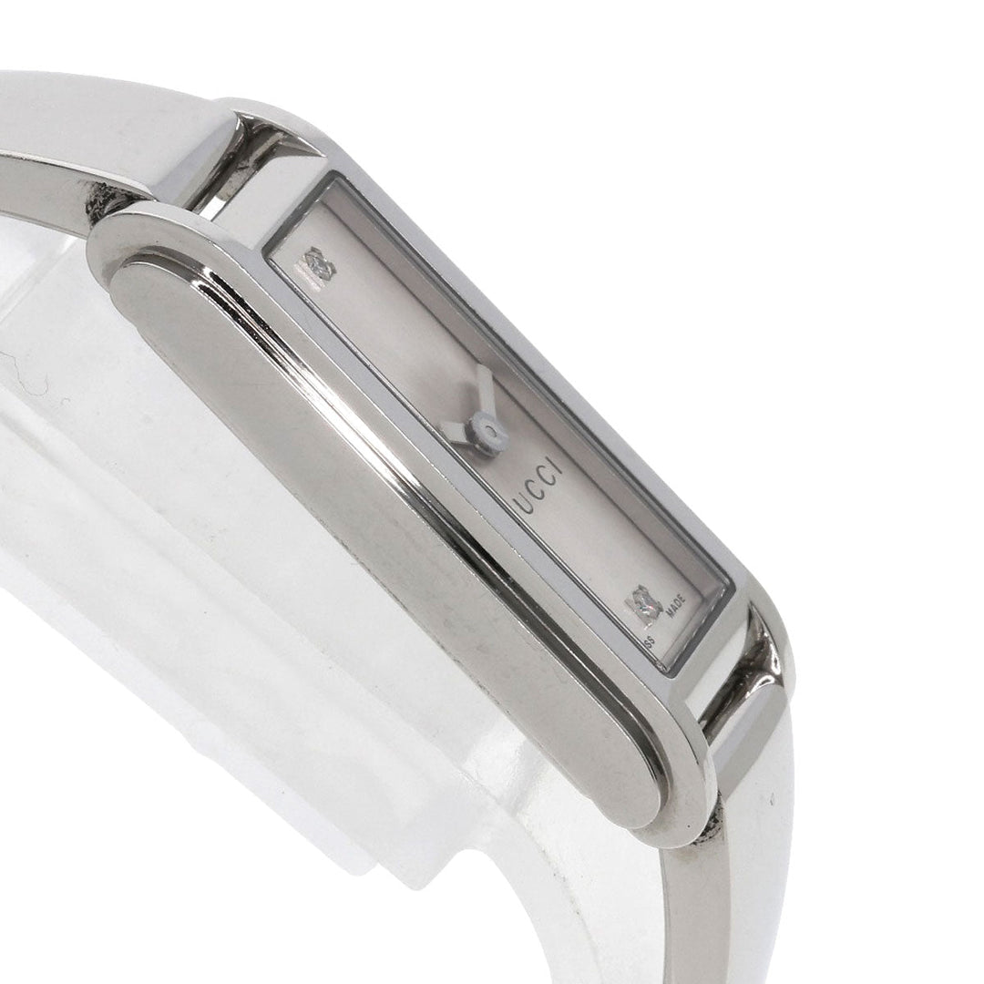 GUCCI Watches Quartz 109 Stainless Steel , Stainless Steel Silver Square Face 2P Diamond Silver dial Women Used Authentic