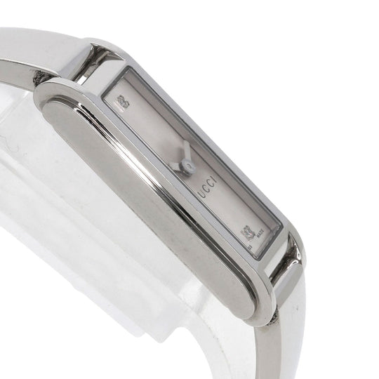 GUCCI Watches Quartz 109 Stainless Steel , Stainless Steel Silver Square Face 2P Diamond Silver dial Women Used Authentic