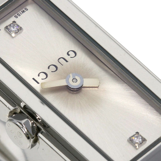 GUCCI Watches Quartz 109 Stainless Steel , Stainless Steel Silver Square Face 2P Diamond Silver dial Women Used Authentic