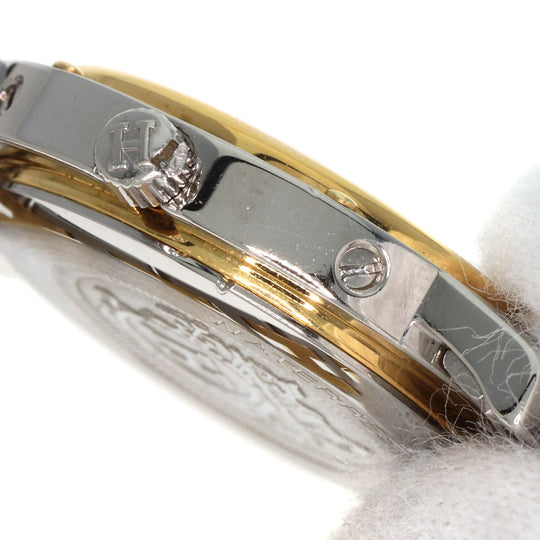 HERMES Watches Quartz Stainless Steel , SSxGP gold Clipper Old Belt white dial Women Used Authentic