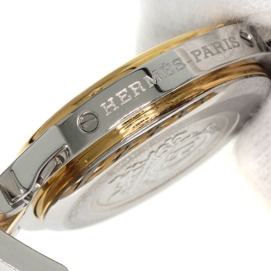 HERMES Watches Quartz Stainless Steel , SSxGP gold Clipper Old Belt white dial Women Used Authentic