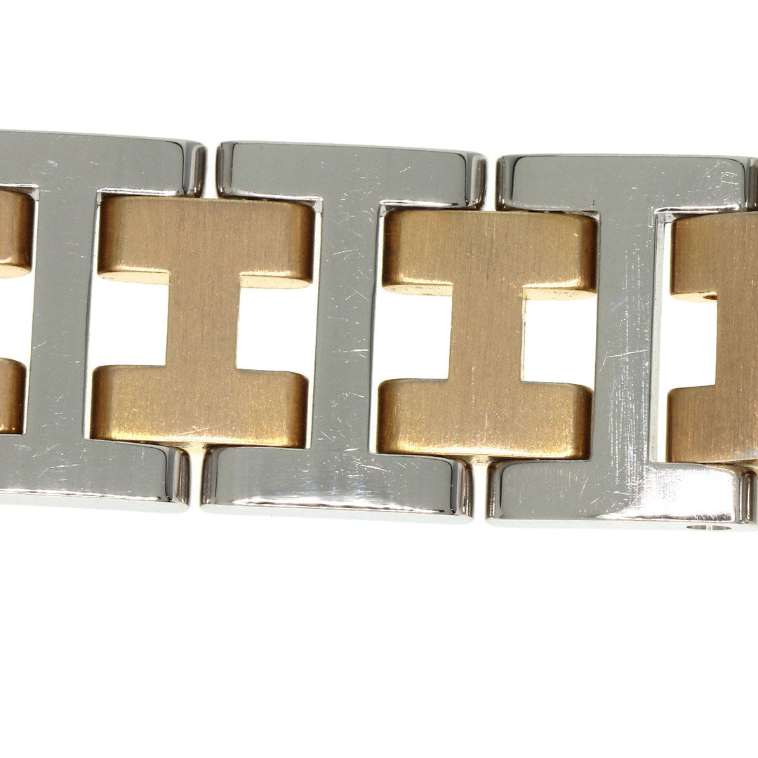 HERMES Watches Quartz Stainless Steel , SSxGP gold Clipper Old Belt white dial Women Used Authentic