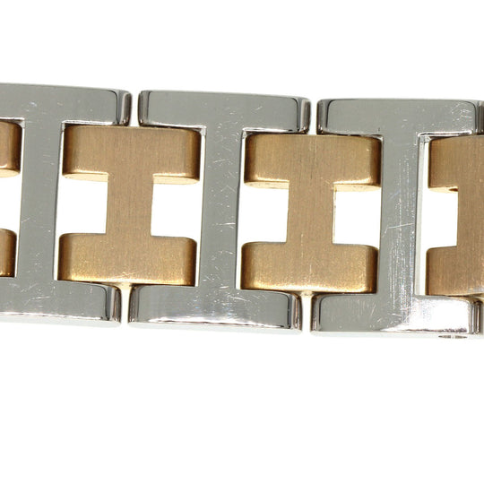 HERMES Watches Quartz Stainless Steel , SSxGP gold Clipper Old Belt white dial Women Used Authentic