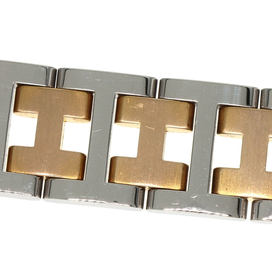 HERMES Watches Quartz Stainless Steel , SSxGP gold Clipper Old Belt white dial Women Used Authentic