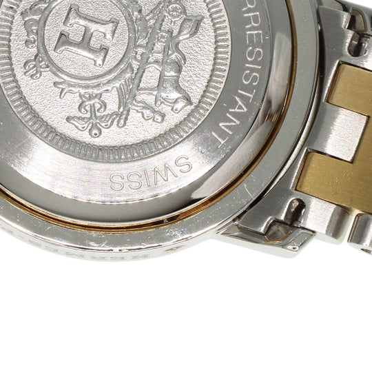 HERMES Watches Quartz Stainless Steel , SSxGP gold Clipper Old Belt white dial Women Used Authentic