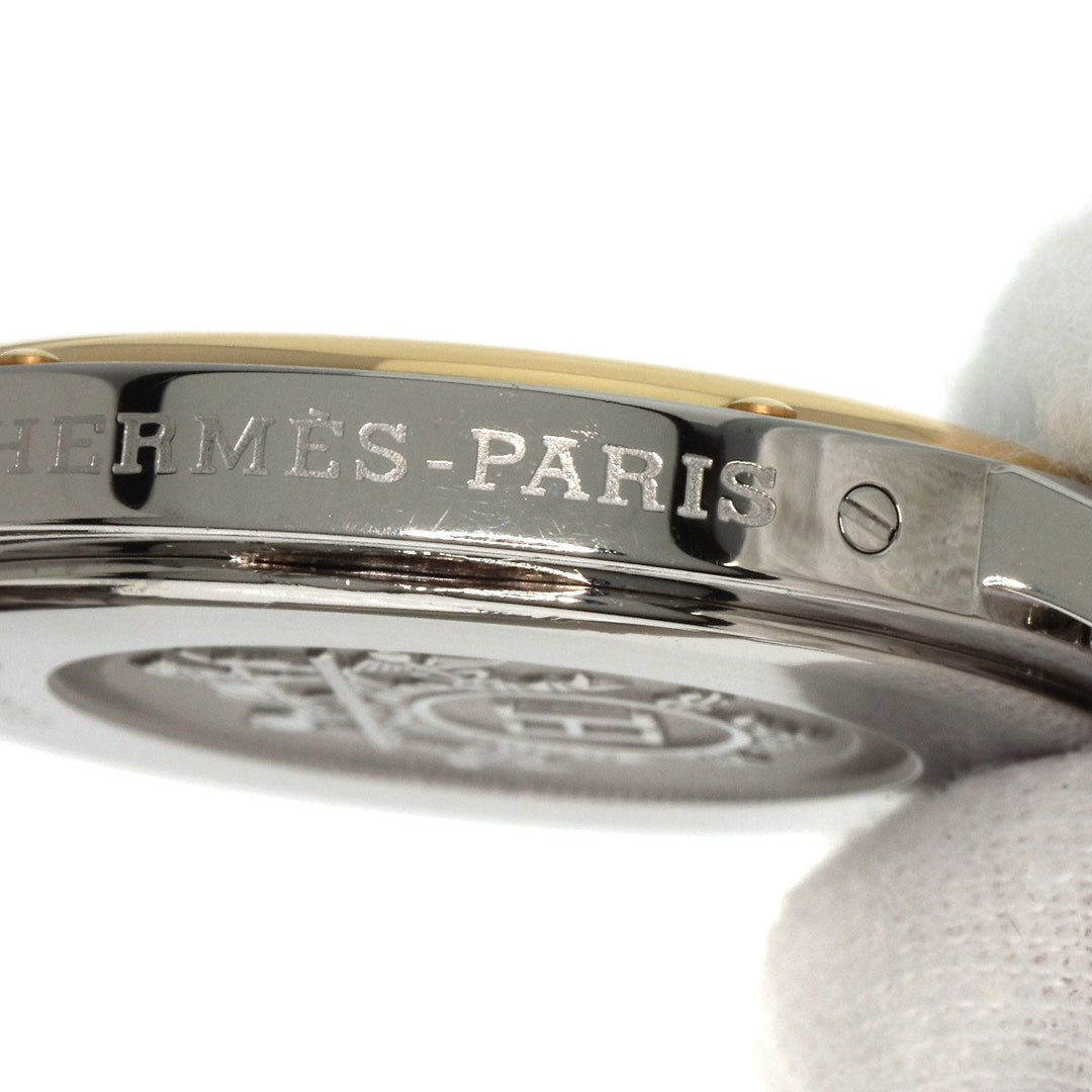 HERMES Watches Quartz CL6.720 Stainless Steel , SSxGP gold Clipper white dial mens Used Authentic
