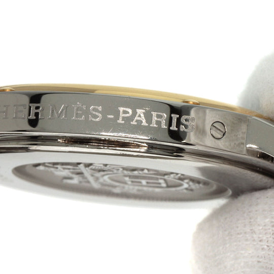 HERMES Watches Quartz CL6.720 Stainless Steel , SSxGP gold Clipper white dial mens Used Authentic