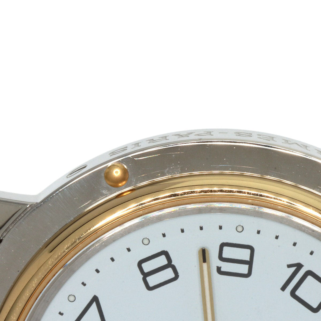 HERMES Watches Quartz CL6.720 Stainless Steel , SSxGP gold Clipper white dial mens Used Authentic