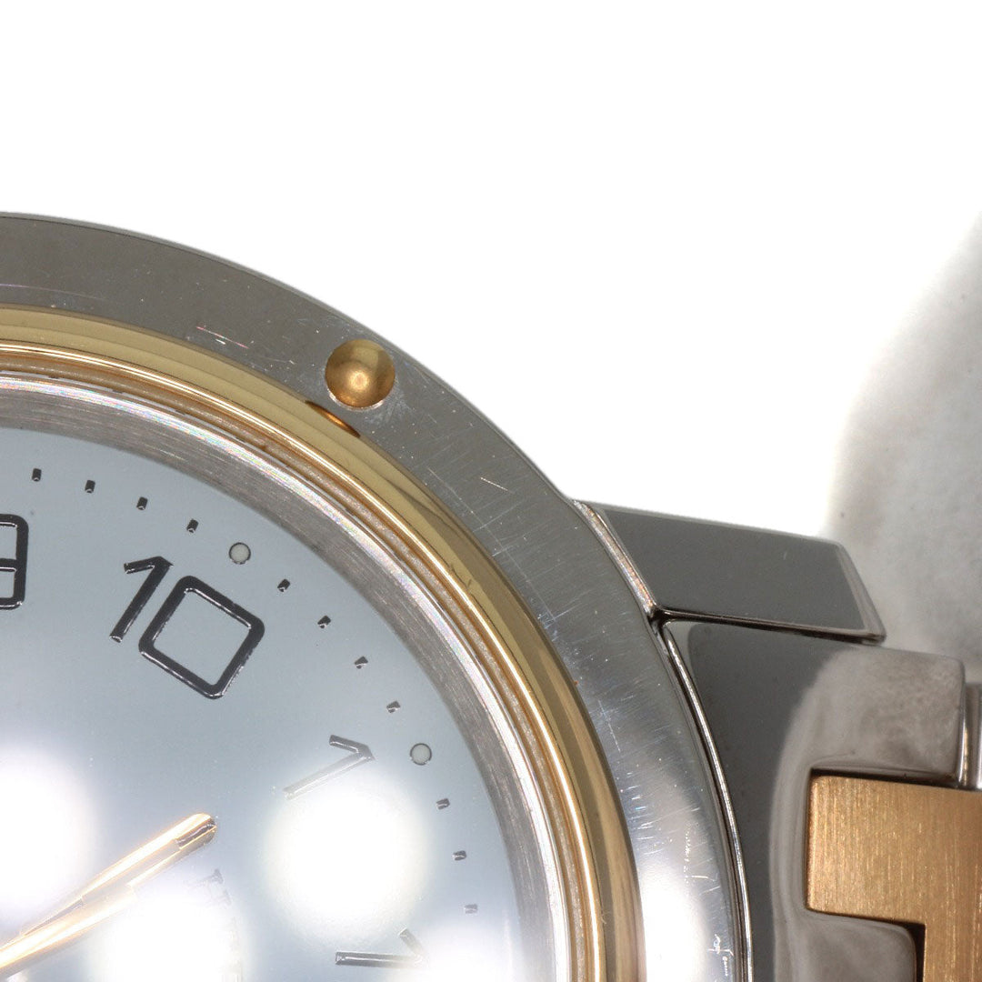 HERMES Watches Quartz CL6.720 Stainless Steel , SSxGP gold Clipper white dial mens Used Authentic