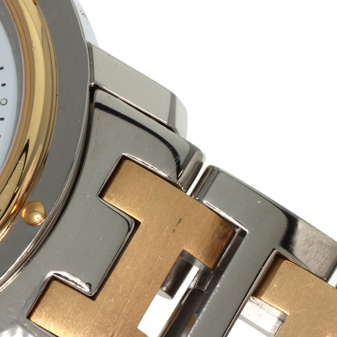 HERMES Watches Quartz CL6.720 Stainless Steel , SSxGP gold Clipper white dial mens Used Authentic