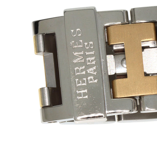 HERMES Watches Quartz CL6.720 Stainless Steel , SSxGP gold Clipper white dial mens Used Authentic