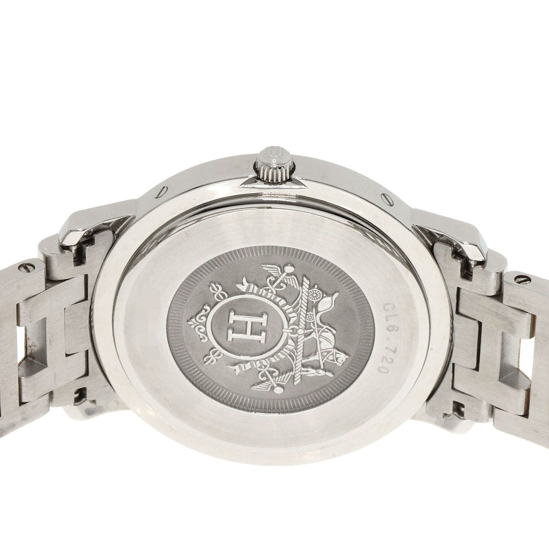 HERMES Watches Quartz CL6.720 Stainless Steel , SSxGP gold Clipper white dial mens Used Authentic
