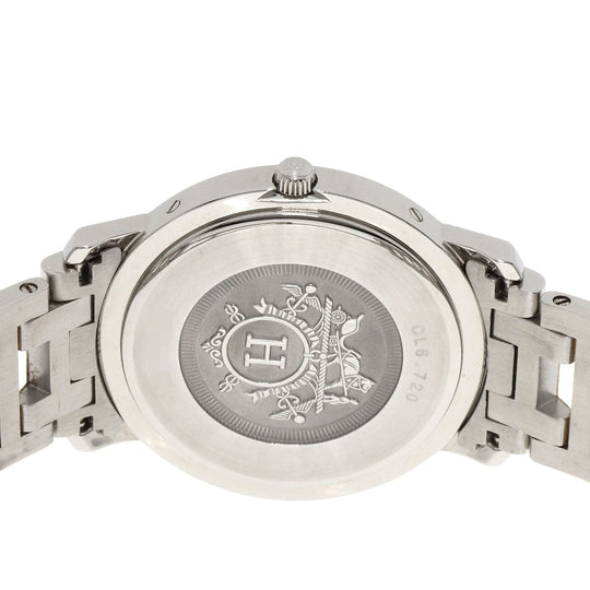HERMES Watches Quartz CL6.720 Stainless Steel , SSxGP gold Clipper white dial mens Used Authentic