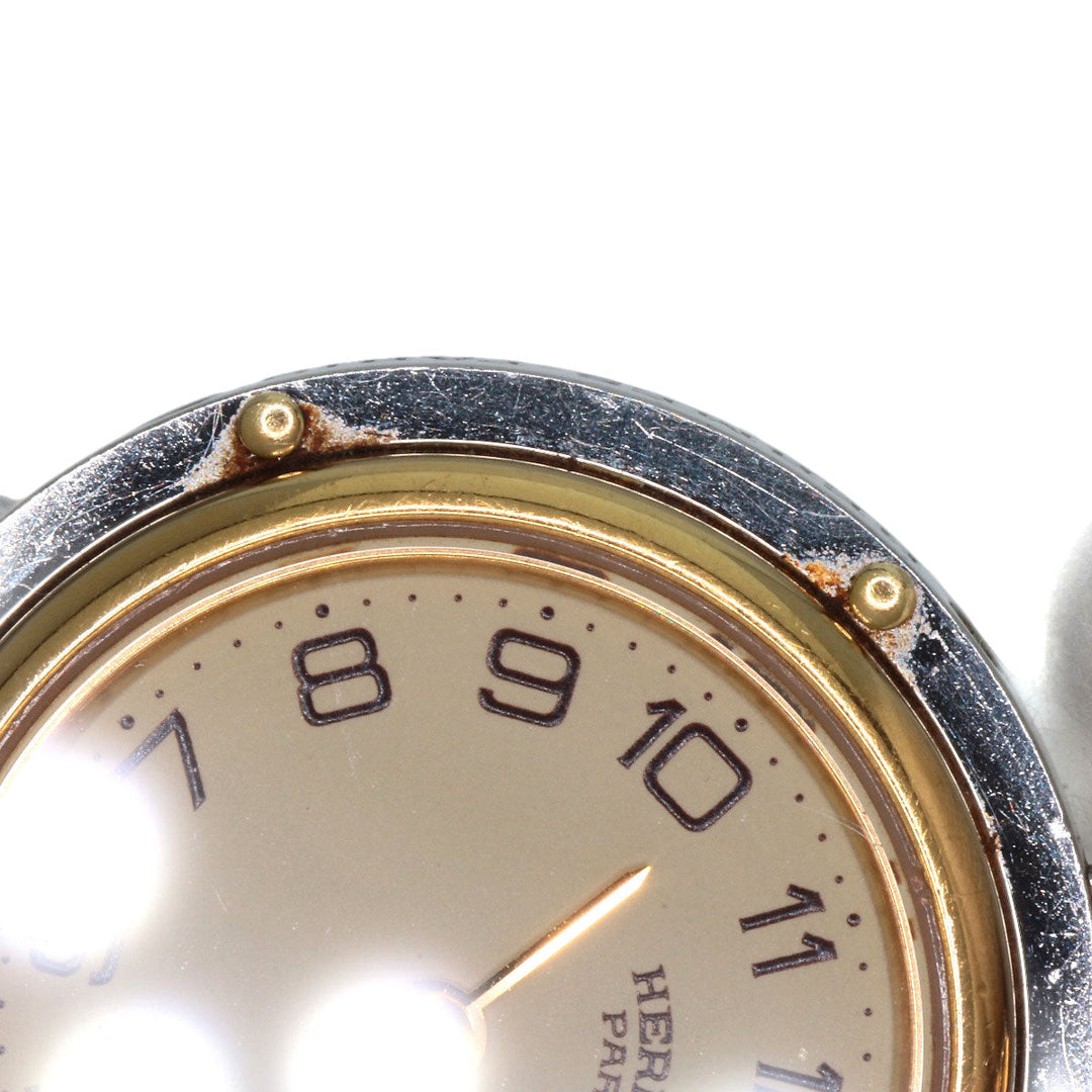 HERMES Watches Quartz Stainless Steel , SSxGP gold Clipper Ivory dial Women Used Authentic
