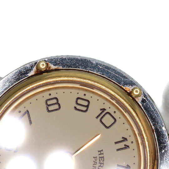 HERMES Watches Quartz Stainless Steel , SSxGP gold Clipper Ivory dial Women Used Authentic