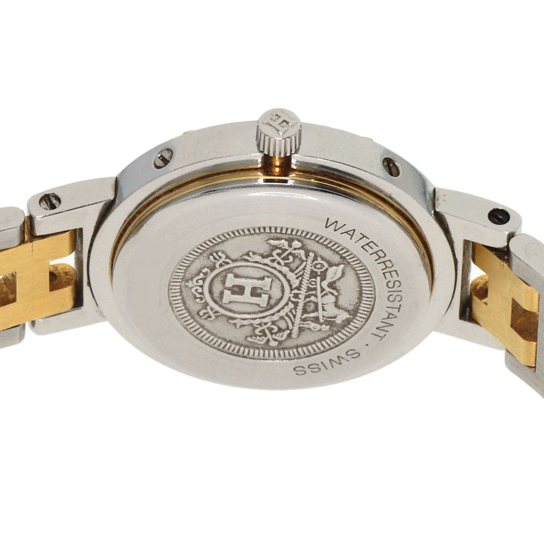 HERMES Watches Quartz Stainless Steel , SSxGP gold Clipper Ivory dial Women Used Authentic