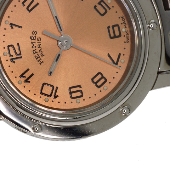 HERMES Watches Quartz CL4.210 Stainless Steel Silver Clipper Orange dial