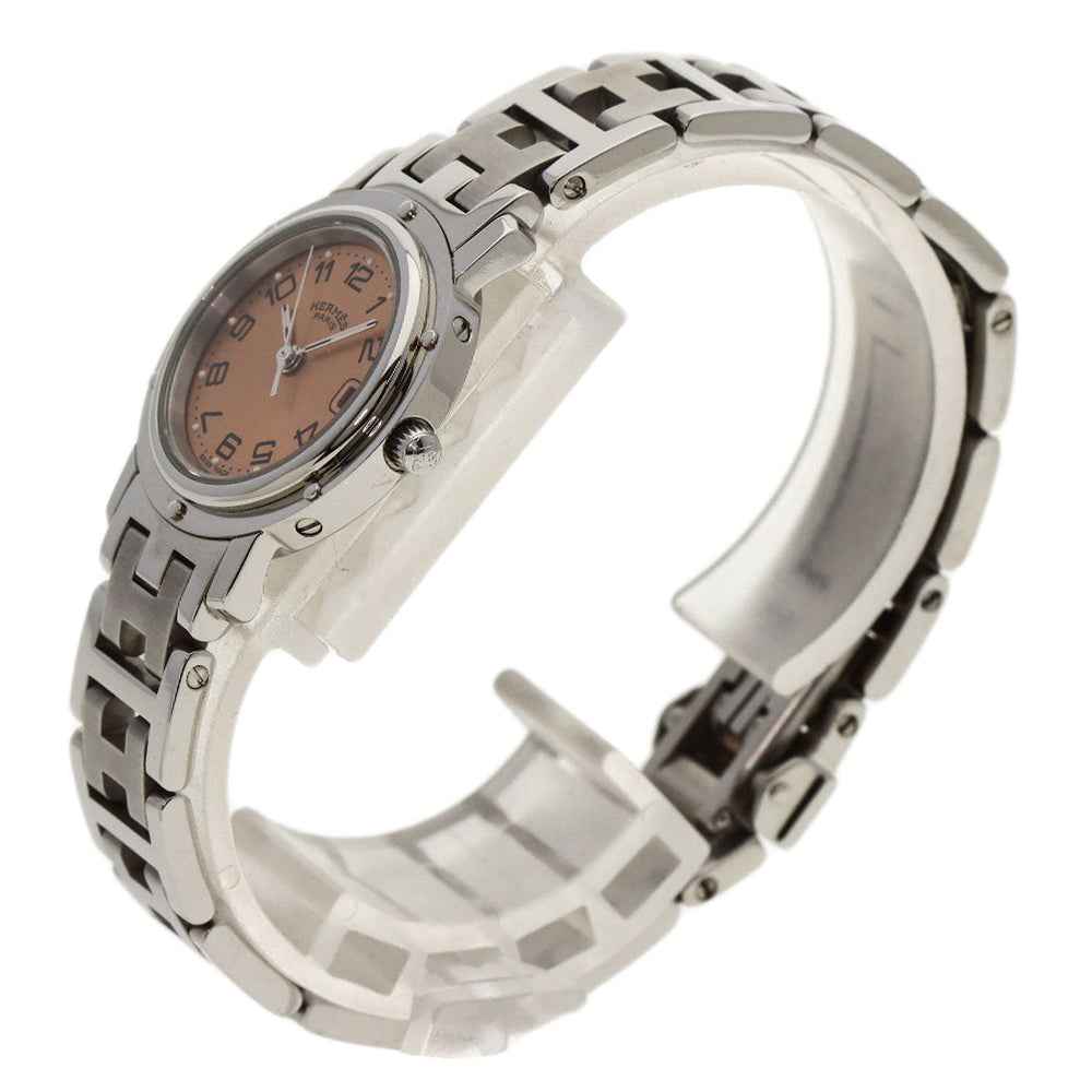 HERMES Watches Quartz CL4.210 Stainless Steel Silver Clipper Orange dial