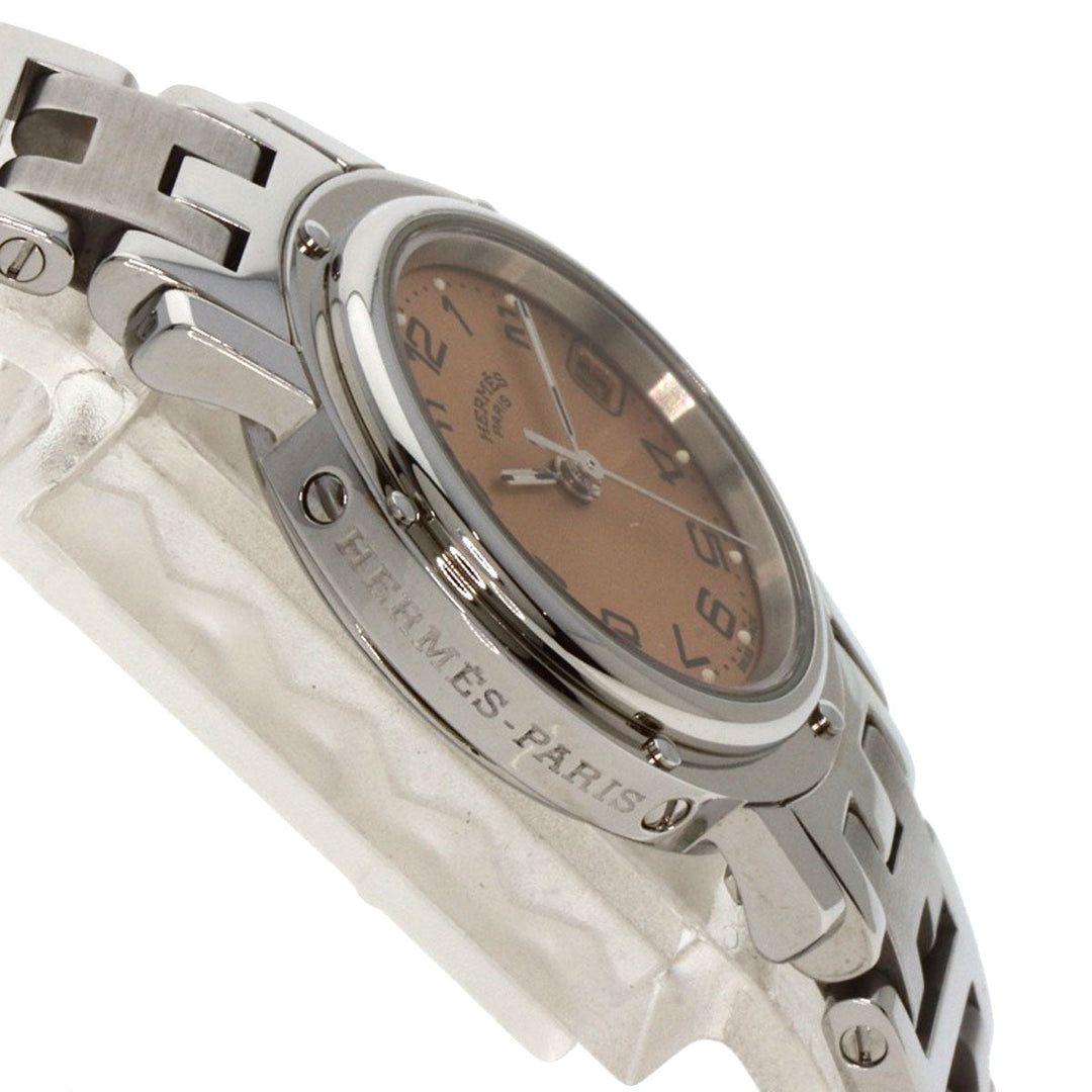 HERMES Watches Quartz CL4.210 Stainless Steel Silver Clipper Orange dial