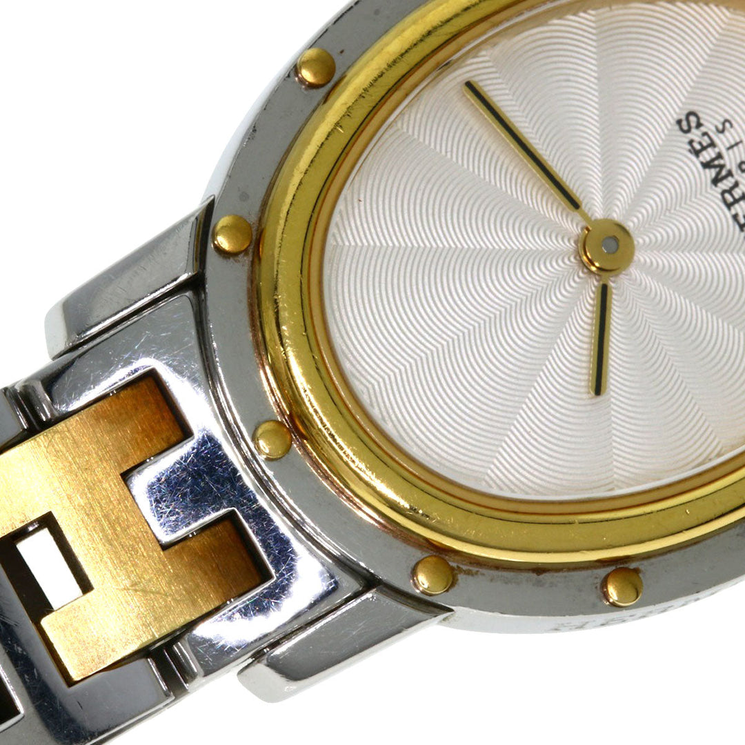 HERMES Watches Quartz CO1.220 Stainless Steel , SSxGP Silver Clipper oval Silver dial Women Used Authentic