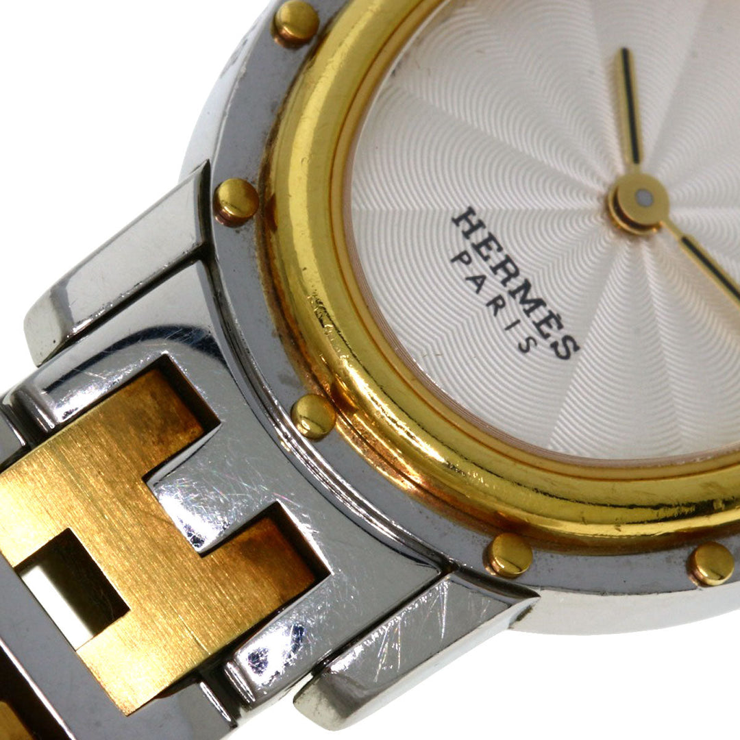 HERMES Watches Quartz CO1.220 Stainless Steel , SSxGP Silver Clipper oval Silver dial Women Used Authentic