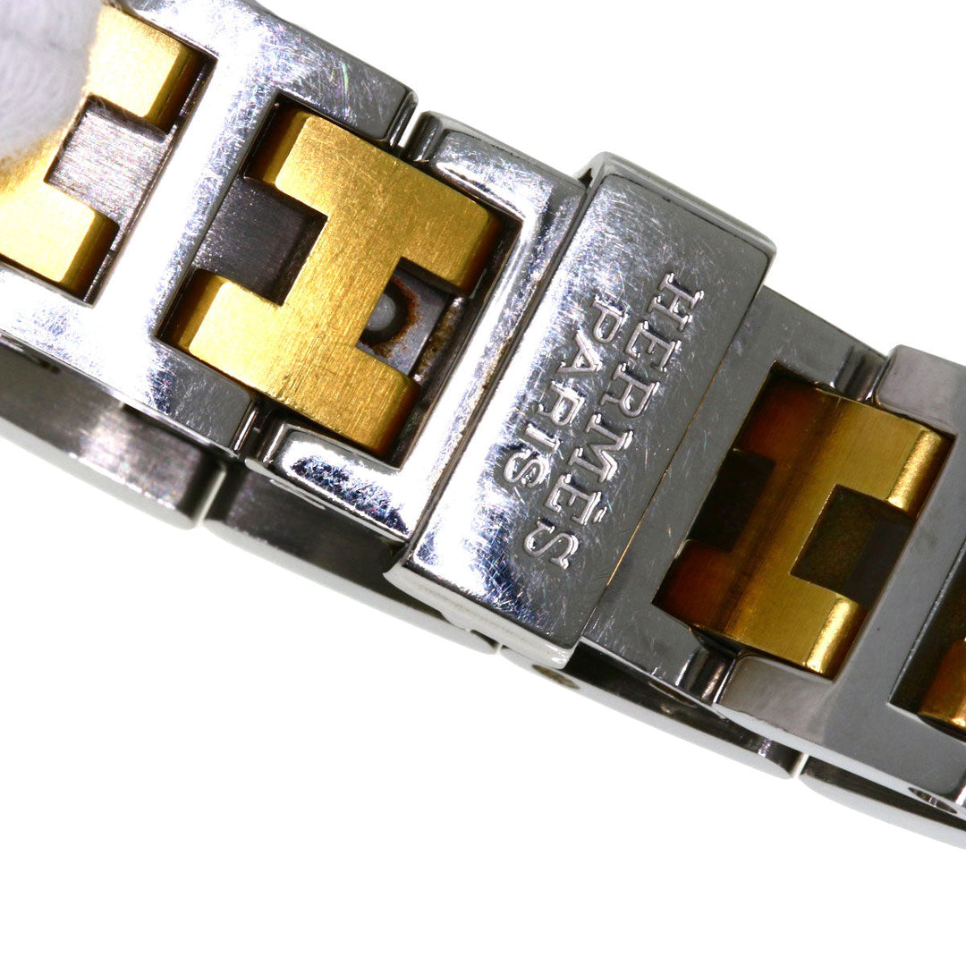 HERMES Watches Quartz CO1.220 Stainless Steel , SSxGP Silver Clipper oval Silver dial Women Used Authentic