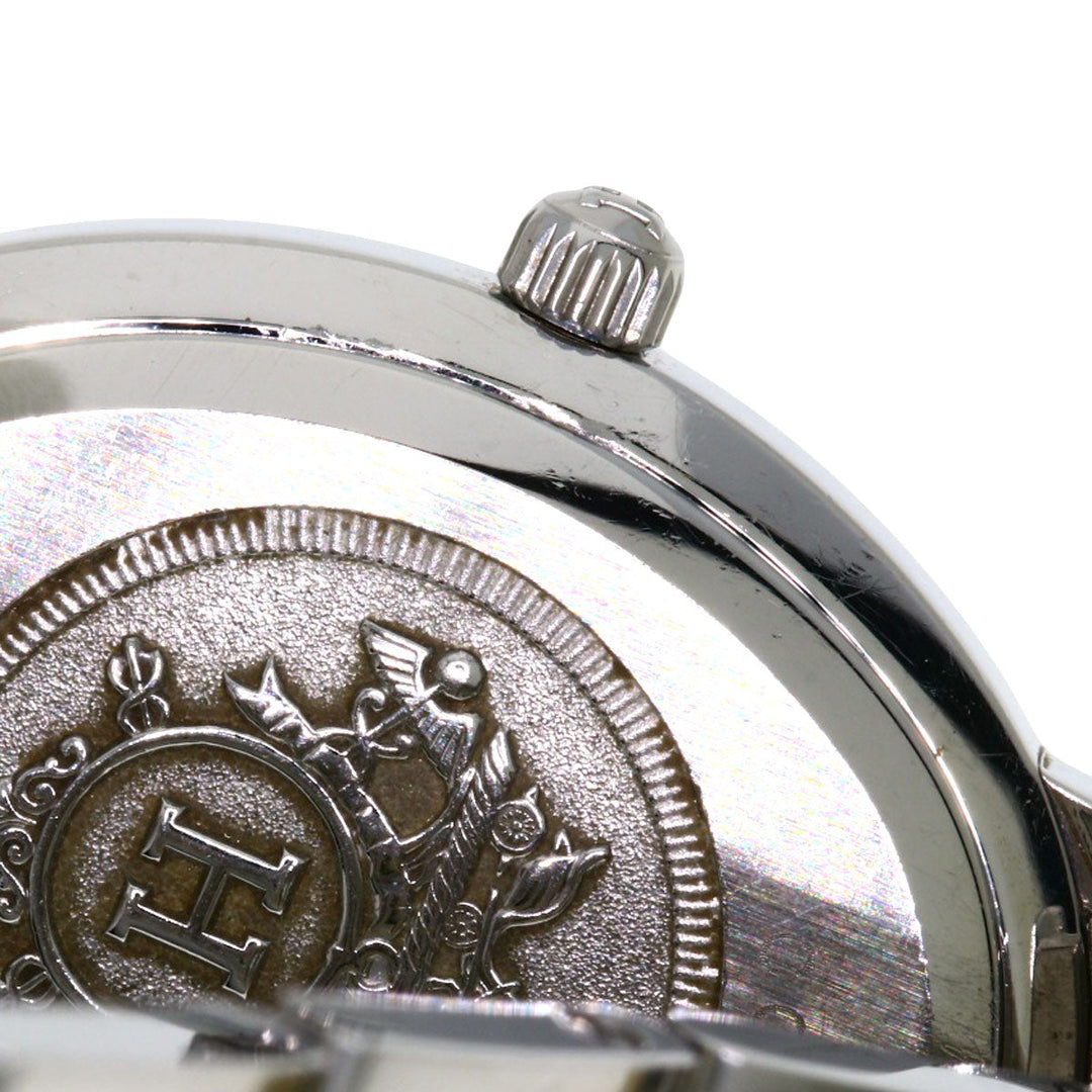 HERMES Watches Quartz CO1.220 Stainless Steel , SSxGP Silver Clipper oval Silver dial Women Used Authentic