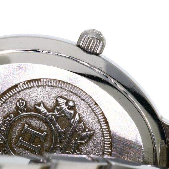 HERMES Watches Quartz CO1.220 Stainless Steel , SSxGP Silver Clipper oval Silver dial Women Used Authentic