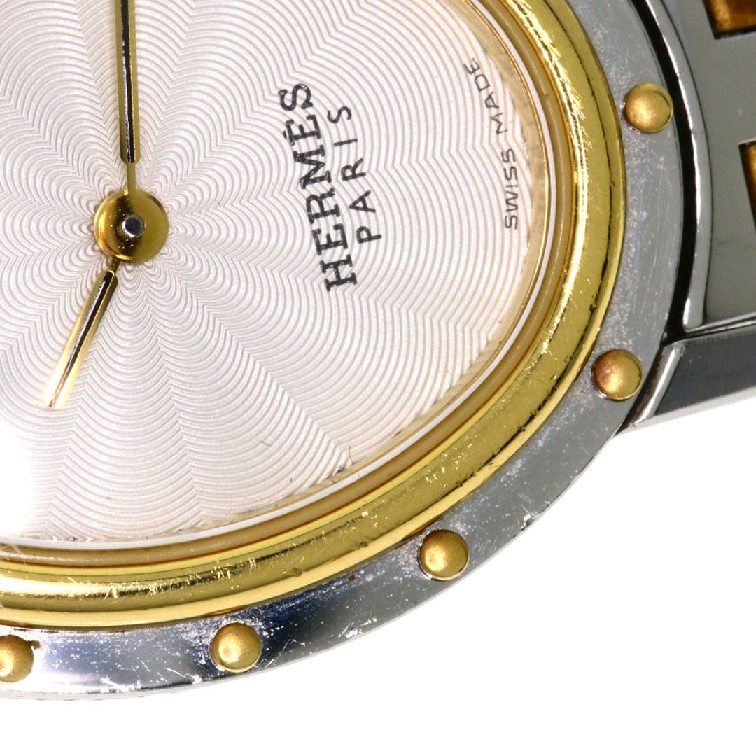 HERMES Watches Quartz CO1.220 Stainless Steel , SSxGP Silver Clipper oval Silver dial Women Used Authentic