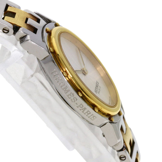 HERMES Watches Quartz CO1.220 Stainless Steel , SSxGP Silver Clipper oval Silver dial Women Used Authentic