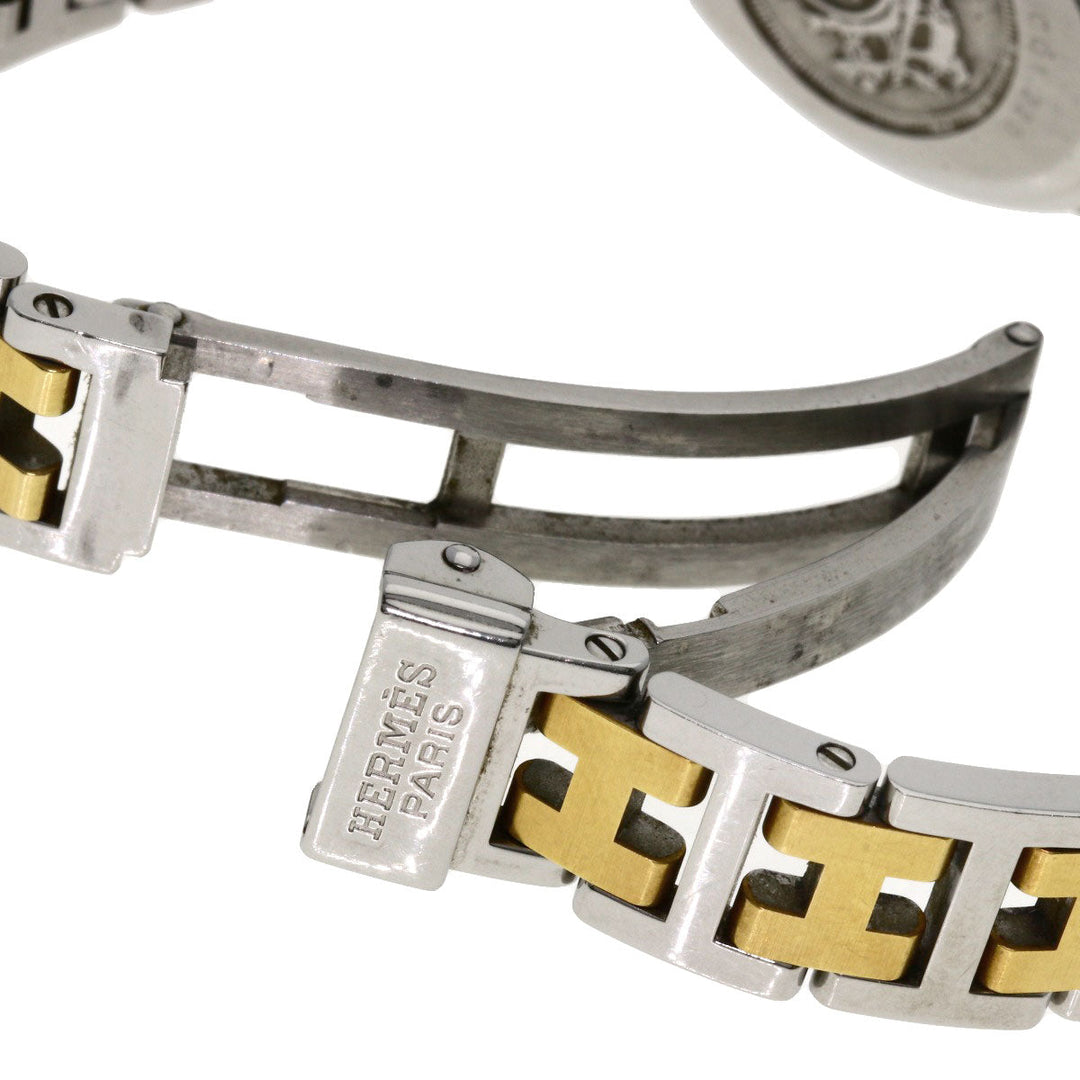 HERMES Watches Quartz CO1.220 Stainless Steel , SSxGP Silver Clipper oval Silver dial Women Used Authentic