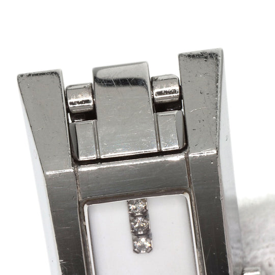 GUCCI Watches Quartz 110 Stainless Steel , Stainless Steel Silver Square Face 3P Diamond white dial Women Used Authentic