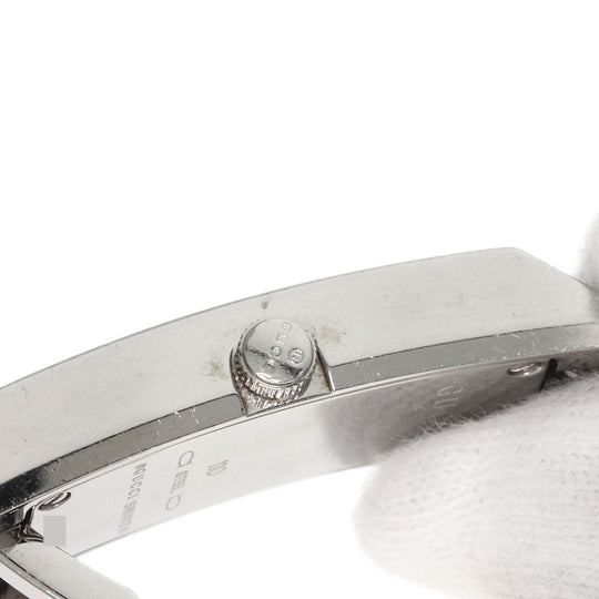 GUCCI Watches Quartz 110 Stainless Steel , Stainless Steel Silver Square Face 3P Diamond white dial Women Used Authentic
