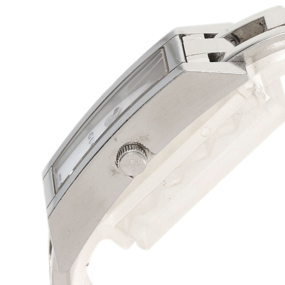 GUCCI Watches Quartz 110 Stainless Steel , Stainless Steel Silver Square Face 3P Diamond white dial Women Used Authentic