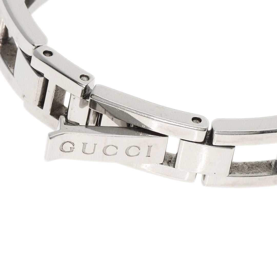 GUCCI Watches Quartz 110 Stainless Steel , Stainless Steel Silver Square Face 3P Diamond white dial Women Used Authentic
