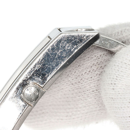 GUCCI Watches Quartz 110 Stainless Steel , Stainless Steel Silver Square Face 3P Diamond white dial Women Used Authentic