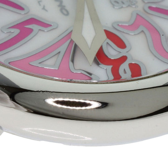 Gaga Milano Watches Quartz Stainless Steel, Leather Silver Manure 40 White shell dial Boys Used Authentic