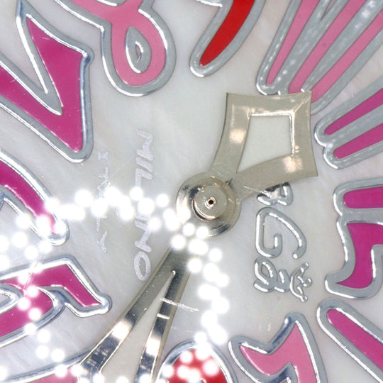 Gaga Milano Watches Quartz Stainless Steel, Leather Silver Manure 40 White shell dial Boys Used Authentic