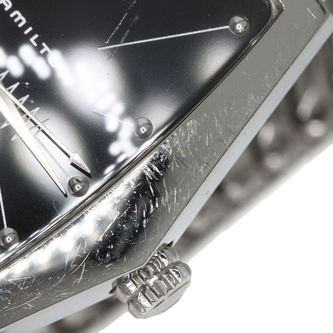 HAMILTON Watches Quartz H244110 Stainless Steel , Stainless Steel Silver Ventura black dial mens Used Authentic