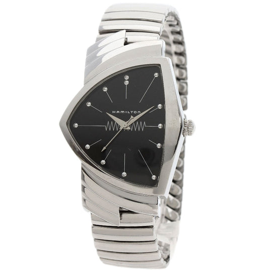 HAMILTON Watches Quartz H244110 Stainless Steel , Stainless Steel Silver Ventura black dial mens Used Authentic