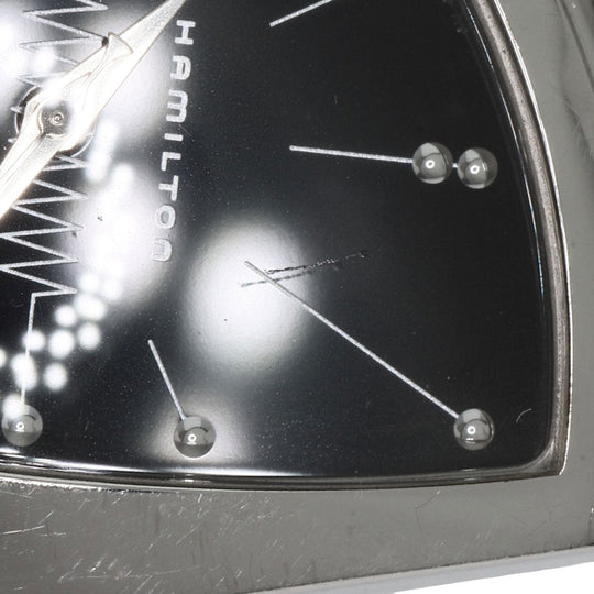 HAMILTON Watches Quartz H244110 Stainless Steel , Stainless Steel Silver Ventura black dial mens Used Authentic