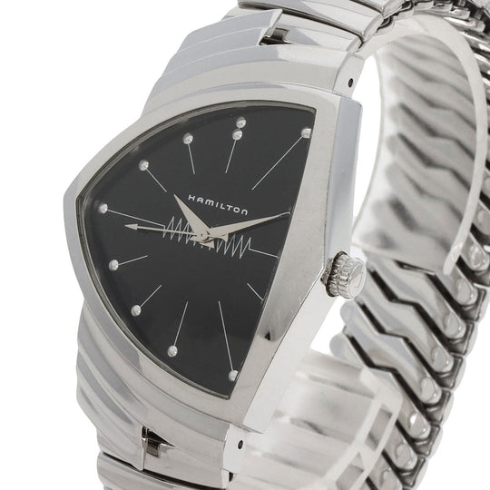 HAMILTON Watches Quartz H244110 Stainless Steel , Stainless Steel Silver Ventura black dial mens Used Authentic