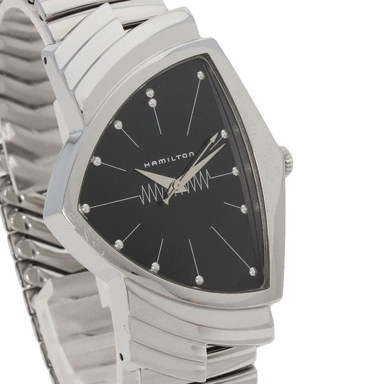 HAMILTON Watches Quartz H244110 Stainless Steel , Stainless Steel Silver Ventura black dial mens Used Authentic