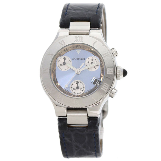 CARTIER Watches Quartz W1020013 Stainless Steel Silver CHRONOSCAPH SM blue dial
