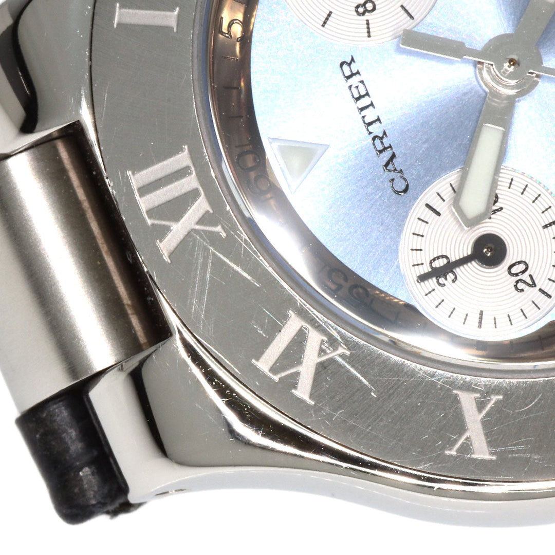 CARTIER Watches Quartz W1020013 Stainless Steel Silver CHRONOSCAPH SM blue dial