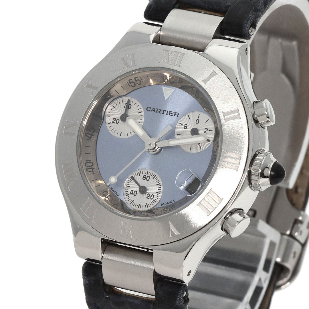 CARTIER Watches Quartz W1020013 Stainless Steel Silver CHRONOSCAPH SM blue dial
