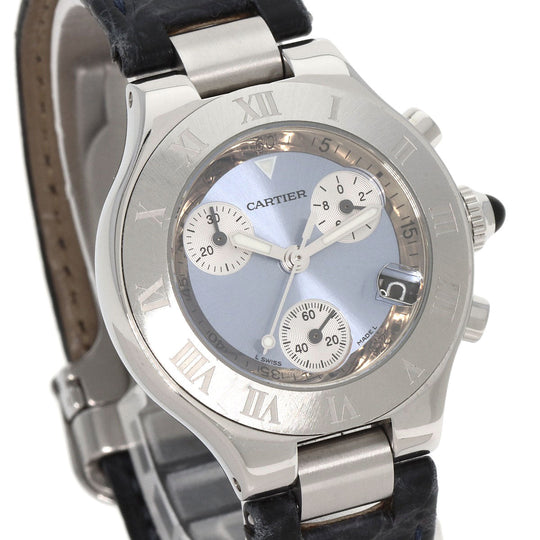 CARTIER Watches Quartz W1020013 Stainless Steel Silver CHRONOSCAPH SM blue dial