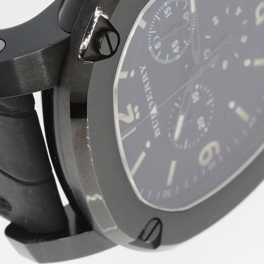 BURBERRY Watches Quartz BBY1103 Stainless Steel, Leather black Chronograph black dial mens Used Authentic
