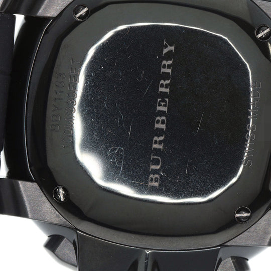BURBERRY Watches Quartz BBY1103 Stainless Steel, Leather black Chronograph black dial mens Used Authentic
