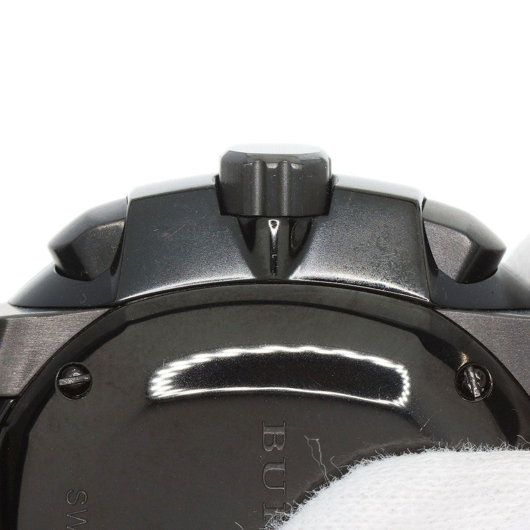 BURBERRY Watches Quartz BBY1103 Stainless Steel, Leather black Chronograph black dial mens Used Authentic